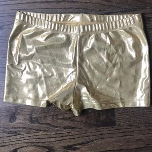 NEW Gold Spandex Mini Shorts